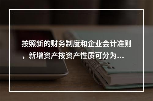 按照新的财务制度和企业会计准则，新增资产按资产性质可分为（）