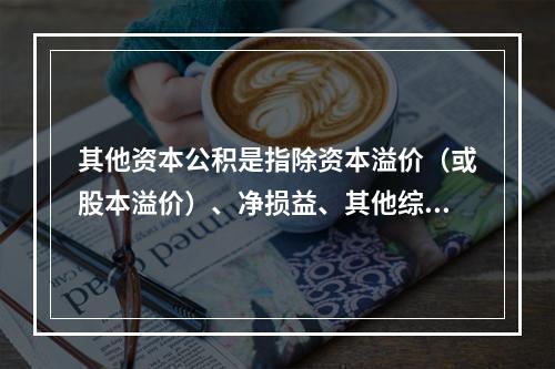 其他资本公积是指除资本溢价（或股本溢价）、净损益、其他综合收