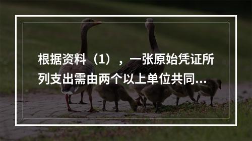 根据资料（1），一张原始凭证所列支出需由两个以上单位共同负担