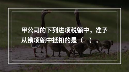 甲公司的下列进项税额中，准予从销项额中抵扣的是（　）。