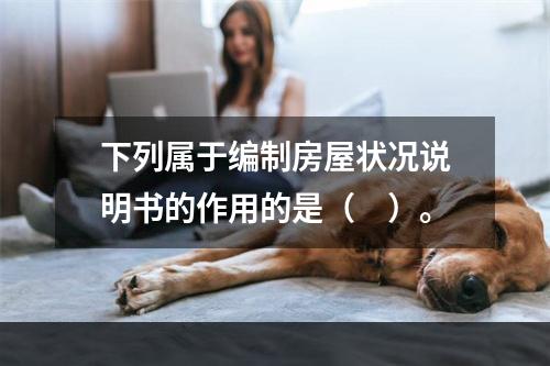 下列属于编制房屋状况说明书的作用的是（　）。