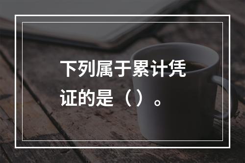 下列属于累计凭证的是（ ）。