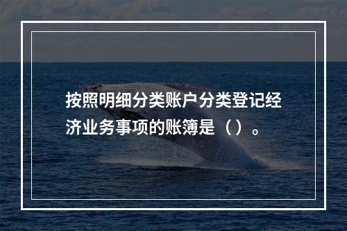 按照明细分类账户分类登记经济业务事项的账簿是（ ）。