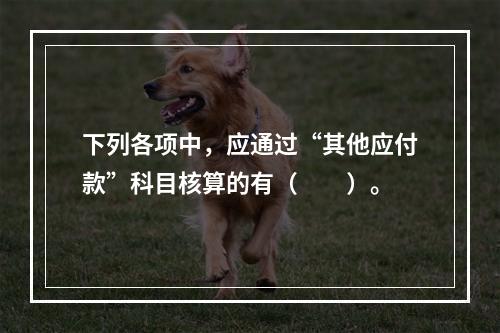 下列各项中，应通过“其他应付款”科目核算的有（　　）。