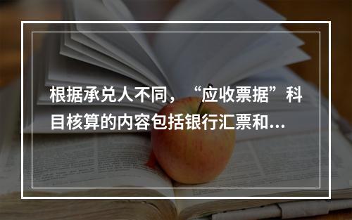 根据承兑人不同，“应收票据”科目核算的内容包括银行汇票和商业