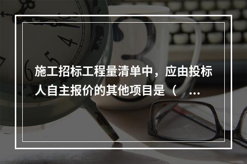 施工招标工程量清单中，应由投标人自主报价的其他项目是（　）。