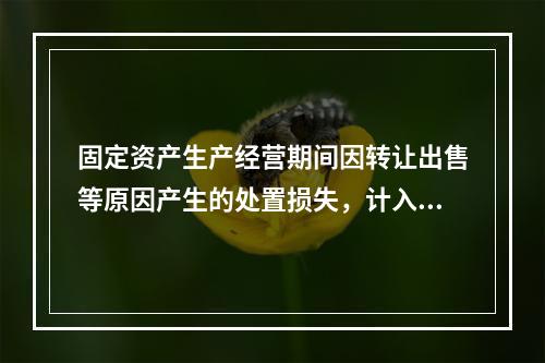 固定资产生产经营期间因转让出售等原因产生的处置损失，计入营业