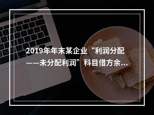 2019年年末某企业“利润分配——未分配利润”科目借方余额2