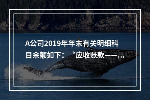 A公司2019年年末有关明细科目余额如下：“应收账款——甲”