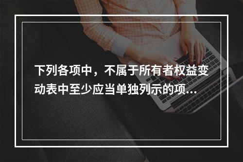 下列各项中，不属于所有者权益变动表中至少应当单独列示的项目是