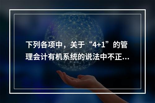 下列各项中，关于“4+1”的管理会计有机系统的说法中不正确的