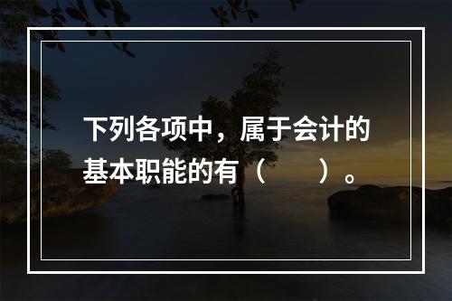 下列各项中，属于会计的基本职能的有（　　）。