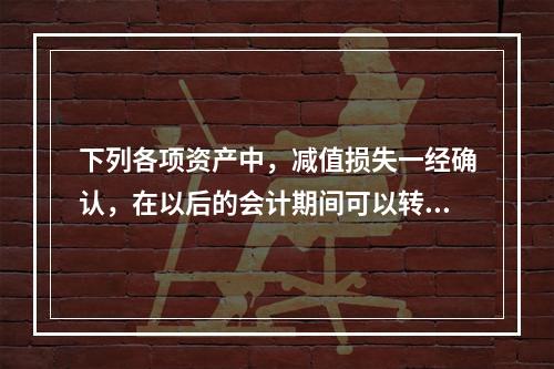 下列各项资产中，减值损失一经确认，在以后的会计期间可以转回的