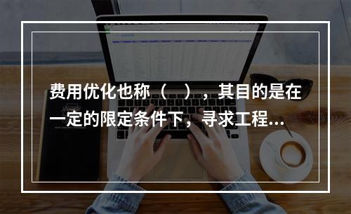 费用优化也称（　），其目的是在一定的限定条件下，寻求工程总成