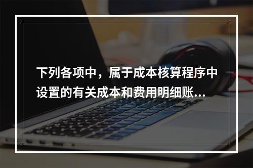 下列各项中，属于成本核算程序中设置的有关成本和费用明细账的有