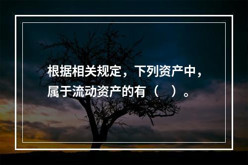 根据相关规定，下列资产中，属于流动资产的有（　）。