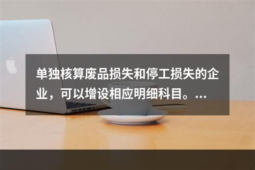 单独核算废品损失和停工损失的企业，可以增设相应明细科目。（　