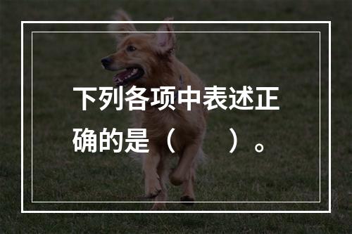 下列各项中表述正确的是（　　）。