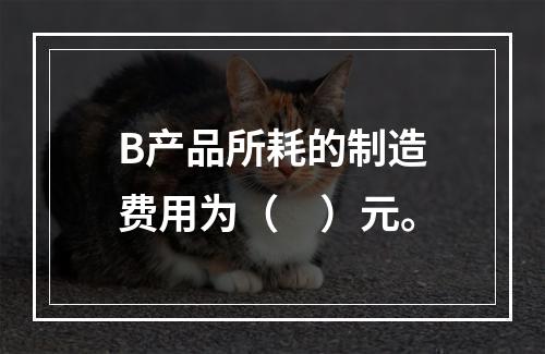 B产品所耗的制造费用为（　）元。