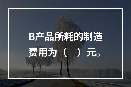 B产品所耗的制造费用为（　）元。