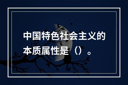 中国特色社会主义的本质属性是（）。