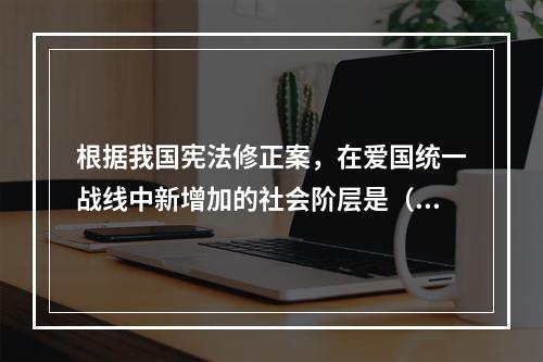 根据我国宪法修正案，在爱国统一战线中新增加的社会阶层是（）。