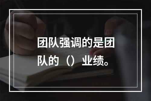 团队强调的是团队的（）业绩。