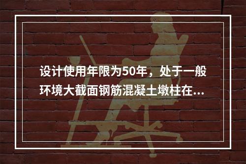 设计使用年限为50年，处于一般环境大截面钢筋混凝土墩柱在加大