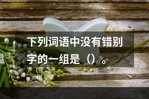 下列词语中没有错别字的一组是（）。