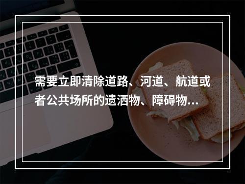 需要立即清除道路、河道、航道或者公共场所的遗洒物、障碍物或者