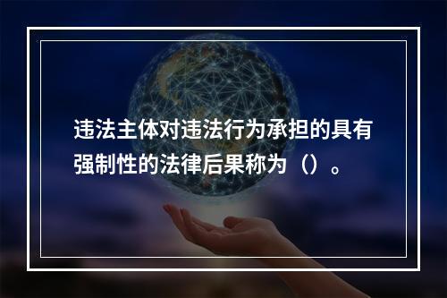 违法主体对违法行为承担的具有强制性的法律后果称为（）。