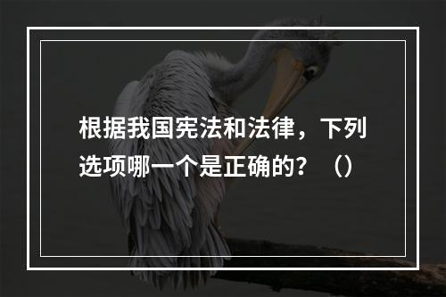 根据我国宪法和法律，下列选项哪一个是正确的？（）