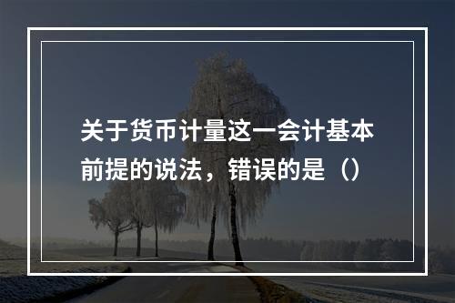 关于货币计量这一会计基本前提的说法，错误的是（）