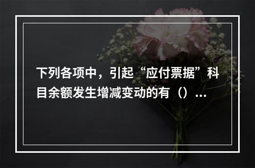 下列各项中，引起“应付票据”科目余额发生增减变动的有（）。