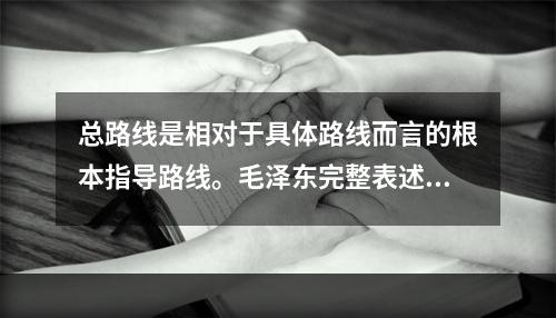 总路线是相对于具体路线而言的根本指导路线。毛泽东完整表述了新