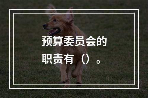 预算委员会的职责有（）。