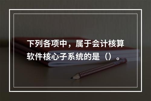 下列各项中，属于会计核算软件核心子系统的是（）。