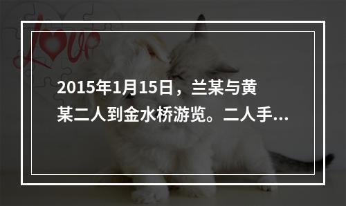 2015年1月15日，兰某与黄某二人到金水桥游览。二人手里拿