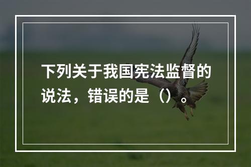 下列关于我国宪法监督的说法，错误的是（）。