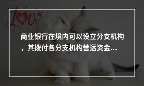 商业银行在境内可以设立分支机构，其拨付各分支机构营运资金额的