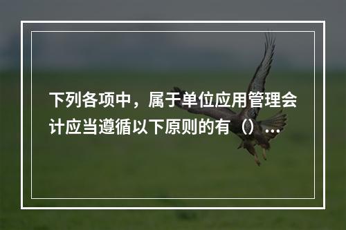 下列各项中，属于单位应用管理会计应当遵循以下原则的有（）。