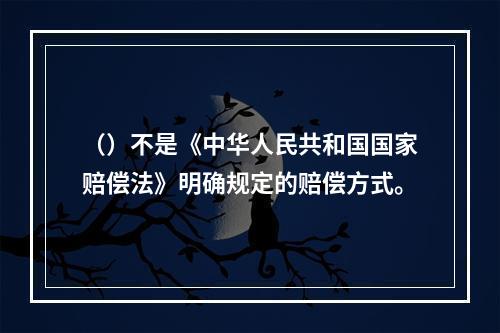 （）不是《中华人民共和国国家赔偿法》明确规定的赔偿方式。