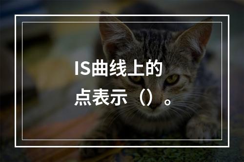 IS曲线上的点表示（）。