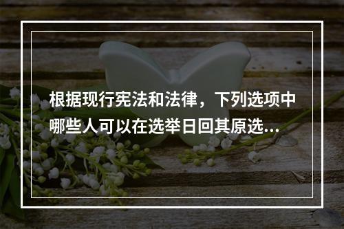 根据现行宪法和法律，下列选项中哪些人可以在选举日回其原选区参