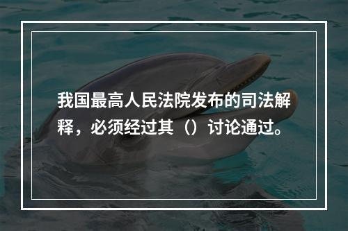 我国最高人民法院发布的司法解释，必须经过其（）讨论通过。