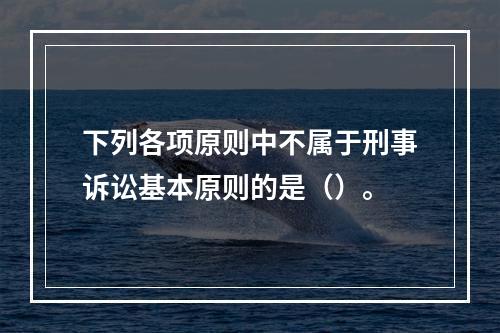 下列各项原则中不属于刑事诉讼基本原则的是（）。