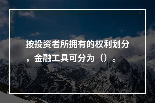 按投资者所拥有的权利划分，金融工具可分为（）。