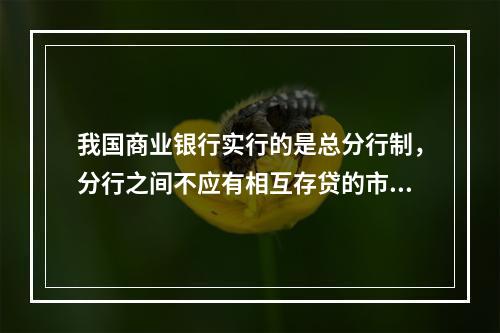 我国商业银行实行的是总分行制，分行之间不应有相互存贷的市场交