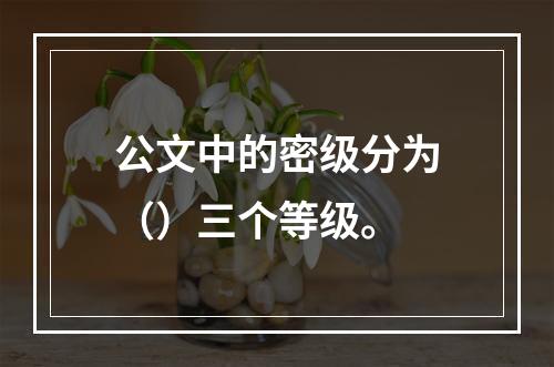 公文中的密级分为（）三个等级。