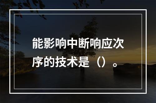 能影响中断响应次序的技术是（）。